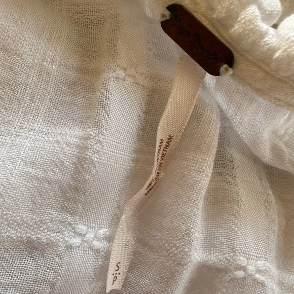 FREE PEOPLE maxi tired white Edie dress button down sz small - Picture 15 of 16